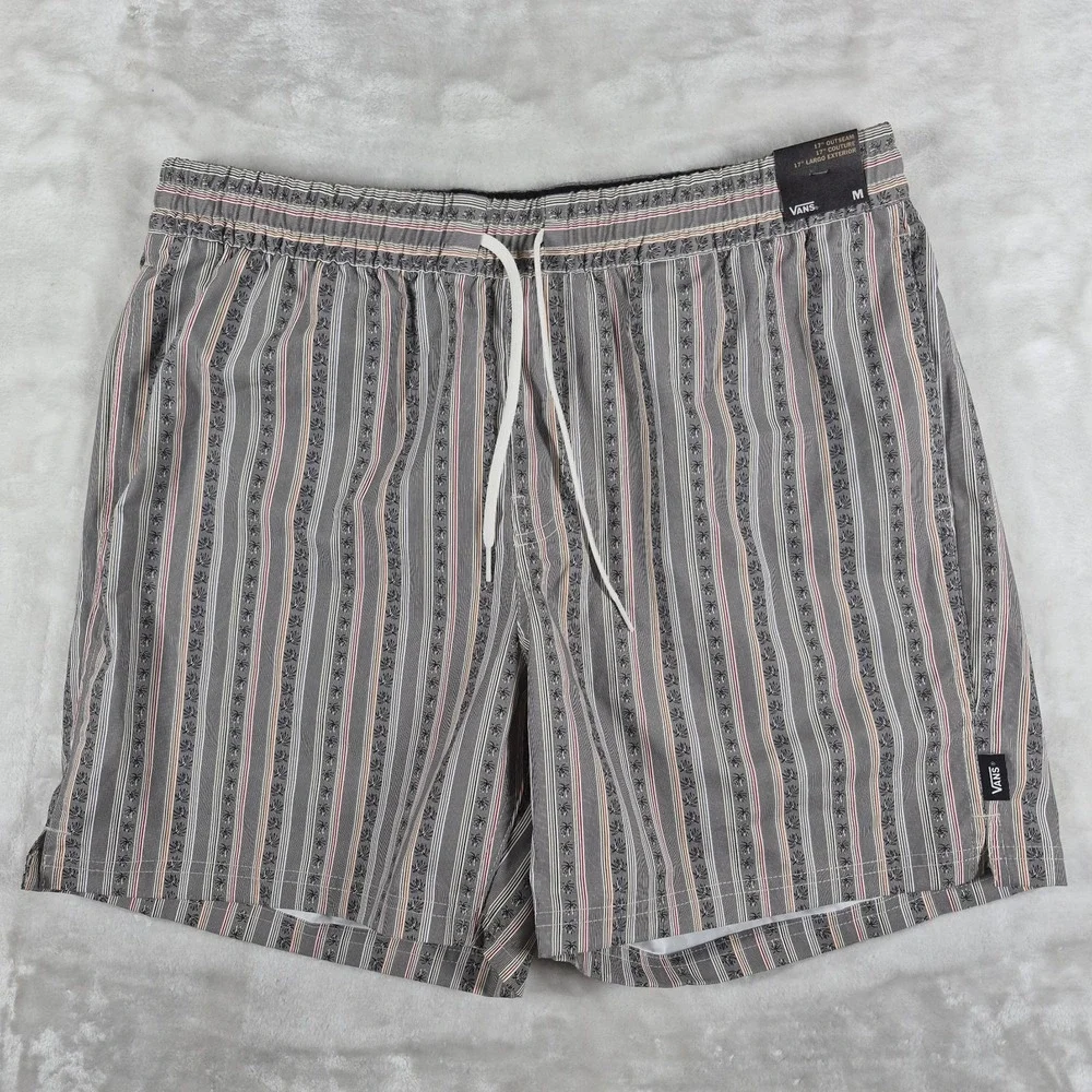 Vans Primary Elastic Board Shorts Men's Medium Striped Hybrid Relaxed Fit NWT